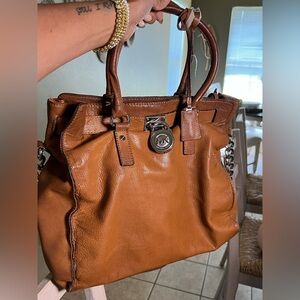 Michael Kors Tan Shoulder Bag with Gold Accents